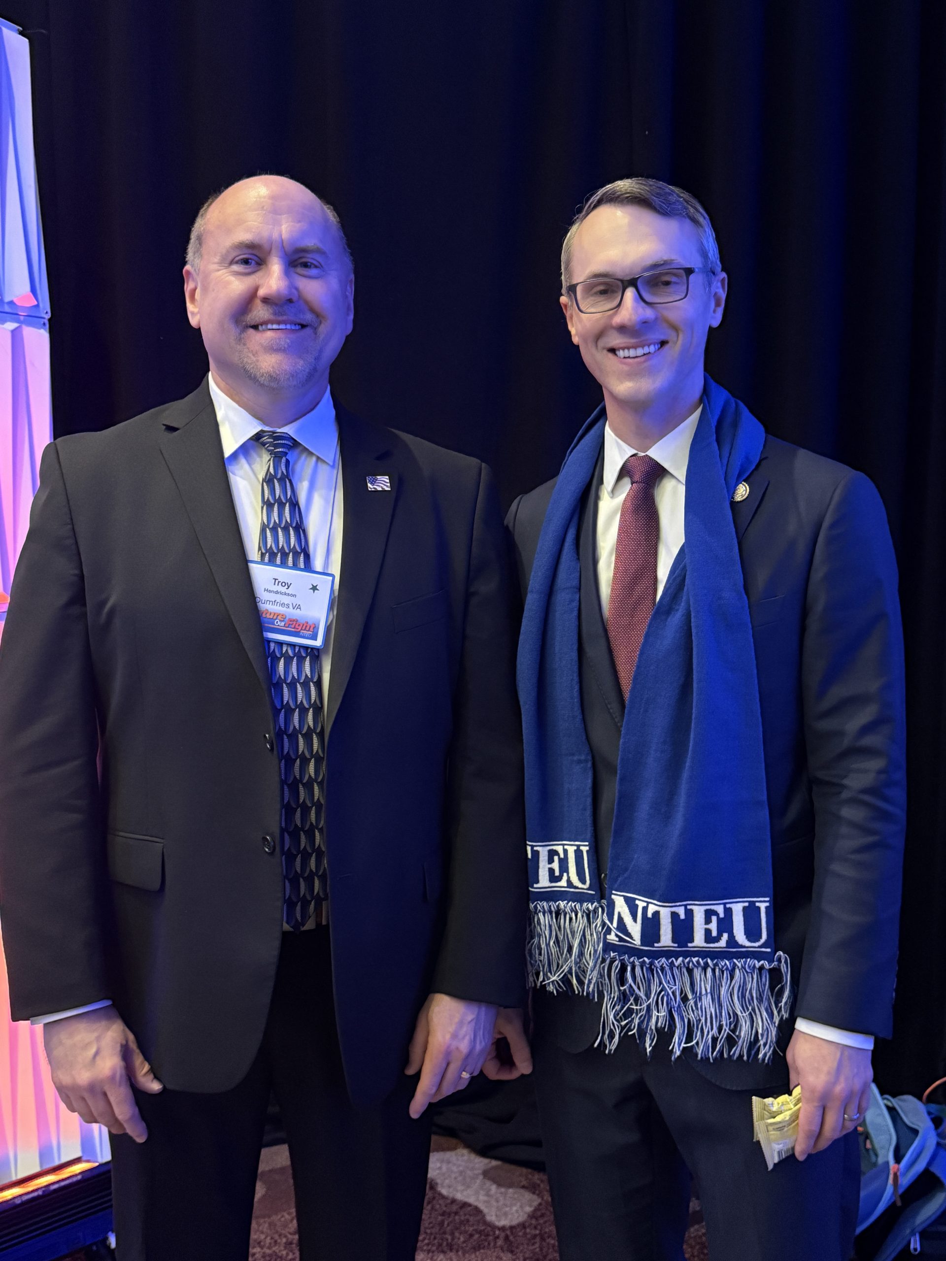 Treasurer/Steward Troy Hendrickson w/VA Congressman James Walkinshaw